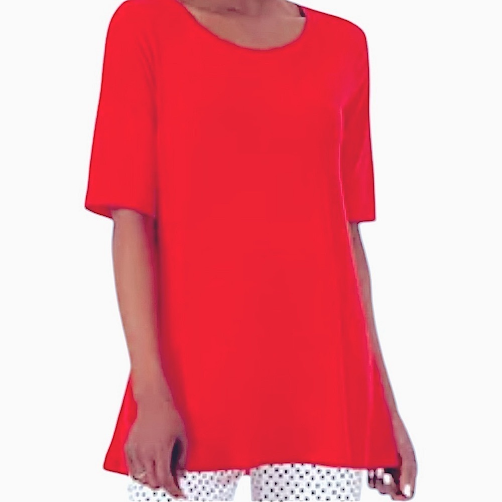 SUSAN GRAVER MODERN ESSENTIALS LIQUID  KNIT RED TOP SZ 5X